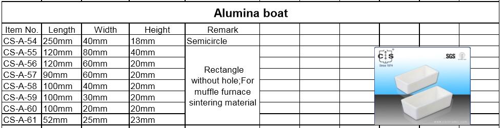 Alumina Combustion Boat Square crucibles with Cover
