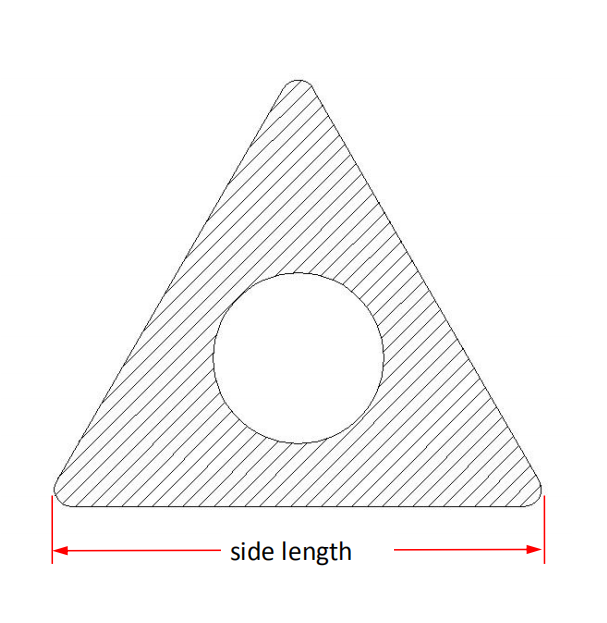 مثلث ألومينا سيراميك أنبوب - ثقب واحد تفاصيل الحجم
