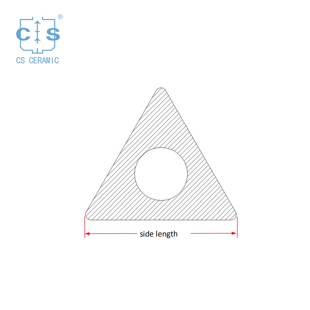 مثلث Al2O3 أنابيب / أنابيب سيراميك الألومينا ثقب واحد