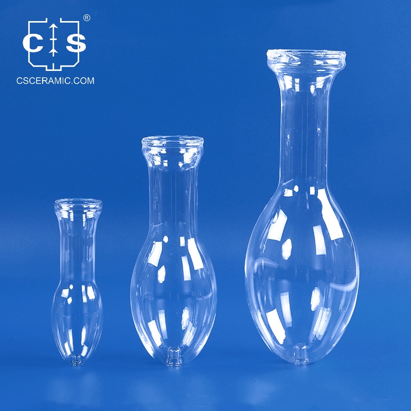 أنابيب زجاجية كوارتز شفافة بنسبة 99.98٪ مع فتح كلا الطرفين
